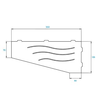 Металлическая полка RGW MT-01B 49279901-04 угловая Черная